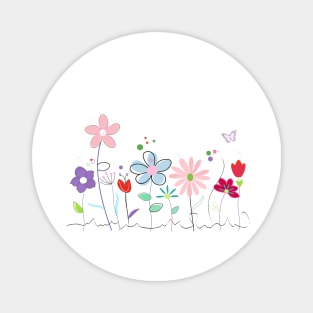 Floral abstract spring flowers Magnet